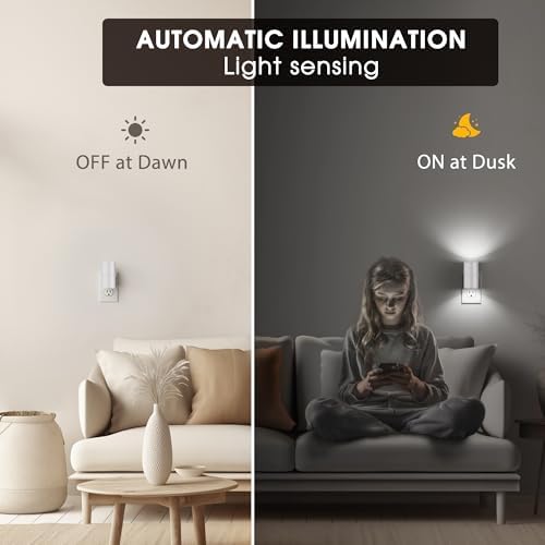 Briignite Night Lights Plug into Wall, Modern LED Night Light Plug in