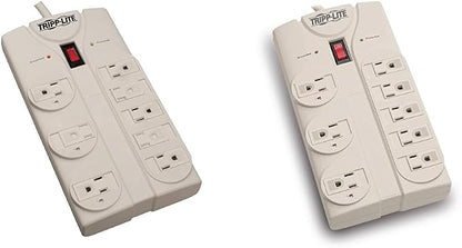 Tripp Lite 8 Outlet Surge Protector Bundle with Extra Long 25ft & 8ft Cords, Right Angle Plugs