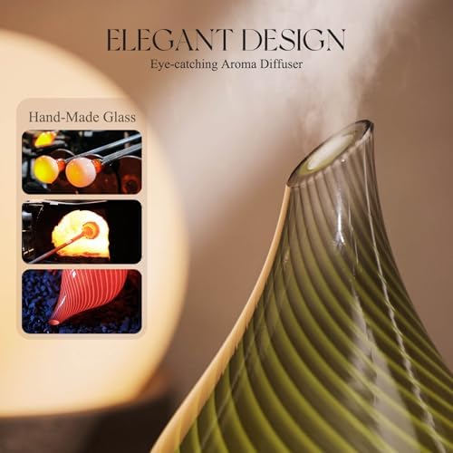 Porseme Essential Oil Diffuser 150ml Handmade Glass Diffuser 6H Runtime