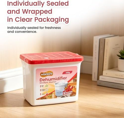 Wisesorb 3 Packs 16oz Moisture Absorbers, Dehumidifier with Fragrance & Portable Humidity Absorber Boxes for Bathroom (with Fragrance, 3x 450g)