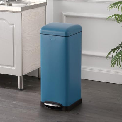 happimess Betty 8 Gal Step Trash Can Soft-Close Lid, Bright Cobalt Blue