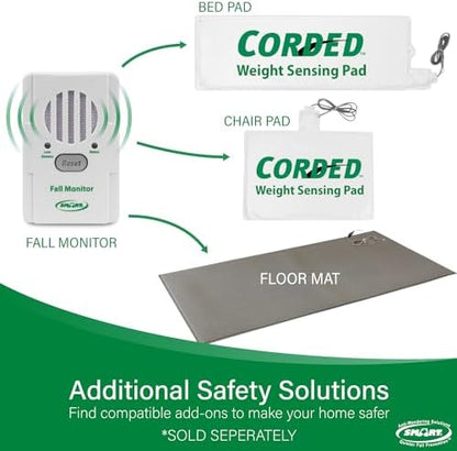 Smart Caregiver Chair Exit Alarm with Weight Sensing Pad - Automatically Alert Elderly Motion Detector for Dementia or Alzheimer's - 1 Year Warranty