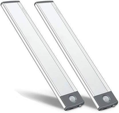 30-LED Motion Sensor Cabinet Light,Magnetic Motion Activated Under Counter Closet Lighting, Wireless USB Rechargeable Kitchen Cupboard Night Lights,Motion Activated Light Bar-2Pack