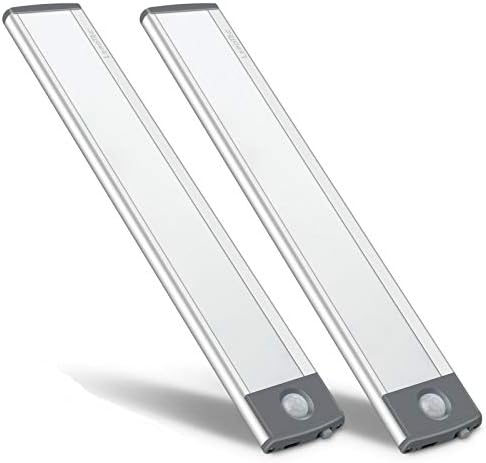 30-LED Motion Sensor Cabinet Light,Magnetic Motion Activated Under Counter Closet Lighting, Wireless USB Rechargeable Kitchen Cupboard Night Lights,Motion Activated Light Bar-2Pack