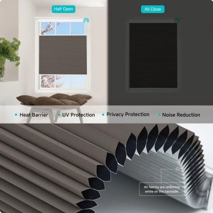 Motorized Top Down Bottom Up Blackout Cellular Shades with Remote, Custom Cordless Smart Honeycomb Blinds, Automatic Electric Window Blinds Work with Alexa Google for Home Office, Dark Coffee