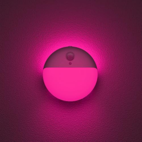 YUNLEX Pink Motion Sensor Night Light Battery Operated, Dim Light,1-15lm
