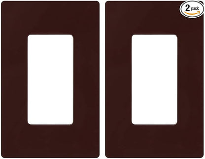 Lutron Claro 1 Gang Decorator/Rocker Wallplate, Gloss, Brown (2-Pack) | CW-1-BR