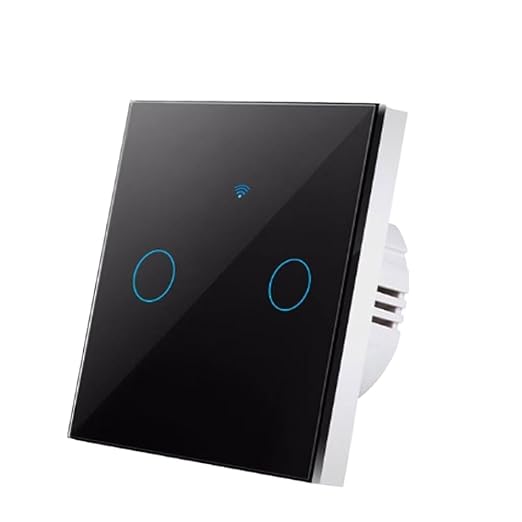 Smart Touch Light Switch 3 Gang, T34 Tri-Mode WiFi BT 433MHz, Tuya App Control, Compatible with Alexa & Google Assistant, No Hub, 10A, Triple Gang Wall Switch for Home (Black)