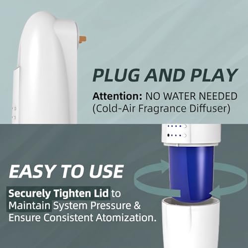 Waterless Nano Scent Air Machine for Home, Plug-in Cold-Air Essential Oil Diffuser, Luxury Hotel Fragrance Atomizer, Professional Aromatherapy Device for Large Room & Office, 100ml, White