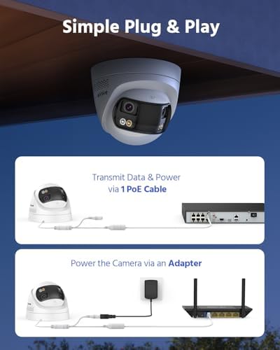 ANNKE 8MP PoE Security Camera Outdoor with Dual-Lens, 180° Filed of View