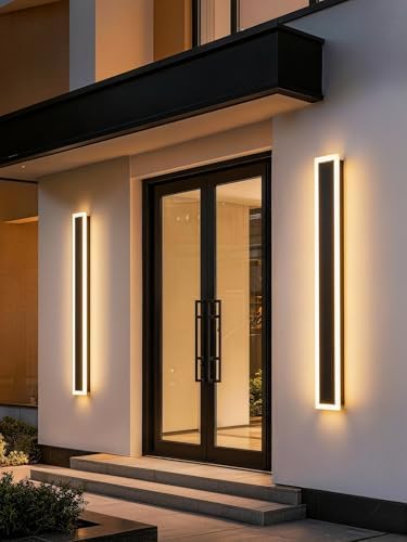 2-Pack Outdoor Modern Wall Lights, 3000K Exterior Lighting Fixture