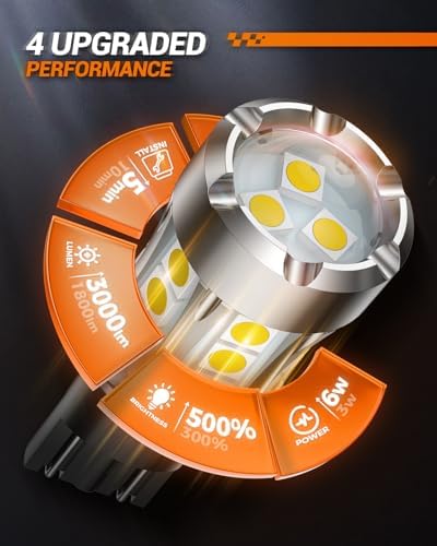SEALIGHT 921 LED Bulb Reverse Light 600% Brighter T15 906 904 916 W16W 921 LED Bulb with Projector Replacement Tail Backup Reverse Lights, Non-polarity, Xenon White, Interior Lighting Pack of 2