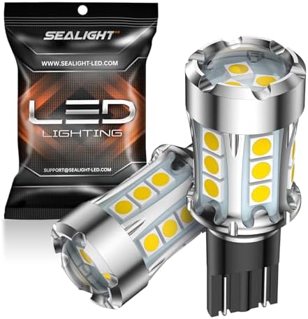 SEALIGHT 921 LED Bulb Reverse Light 600% Brighter T15 906 904 916 W16W 921 LED Bulb with Projector Replacement Tail Backup Reverse Lights, Non-polarity, Xenon White, Interior Lighting Pack of 2