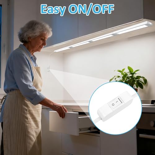 maylit Plug in Under Cabinet LED Light Bar, Ultra-Bright, Wired, 14 Inch