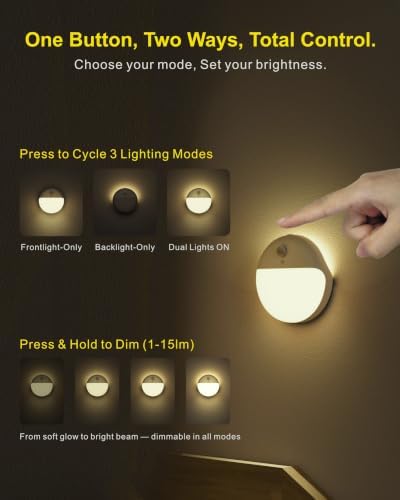 YUNLEX 2 Pack Toilets Light Motion Sensor, Battery Operated Night Light