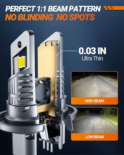 SEALIGHT H13 Bulb, H13 9008 Fog Lights Bulb 50000LM Super Bright,9008 Head Light Bulbs Fanless In Line Car Fog Bulb Plug and Play, Pack of 2