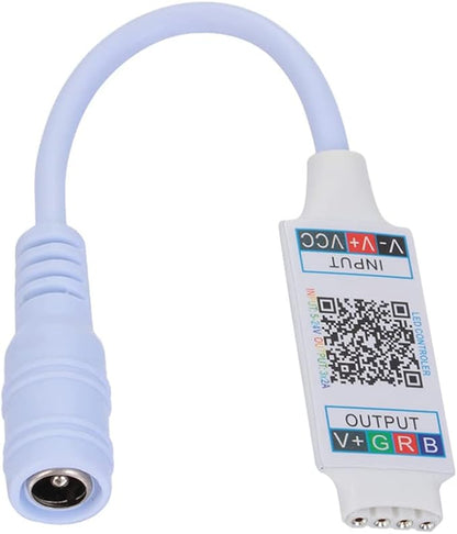 Mini Bluetooth RGB Controller DC 5V-24V 6A for 3528 5050 COB LED Strip Light Wireless Smart Phone Controller (White)