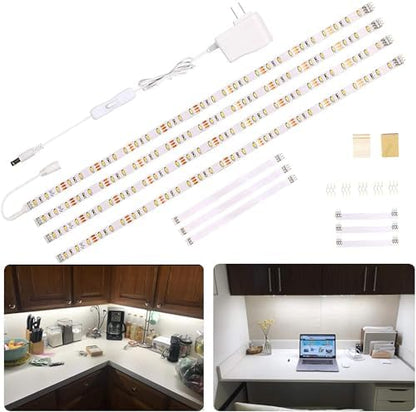 WOBANE LED Under Cabinet Lighting Kit,6.6ft Flexible LED Ribbon Lights Bar