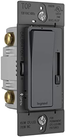 Legrand Radiant 450W LED Dimmer Light Switch 3-Way Rocker Graphite 1-Pack