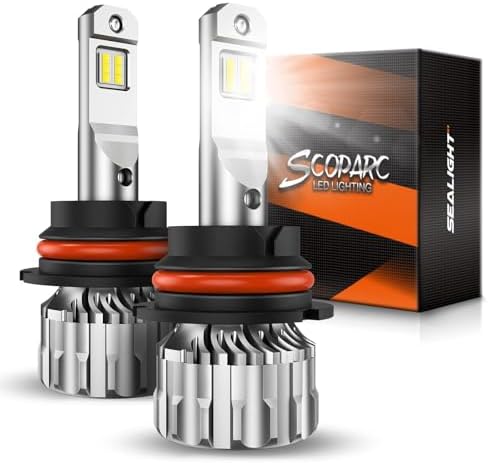 SEALIGHT 9004 Bulbs 70000LM Brighter, 6500K Xeon White S6 9004 Fog bulbs, 60000+ Ultra-long Life HB1 Dual Bulbs with Fan, 5 Min Plug-N-Play, Marker Light Assemblies, Pack of 2