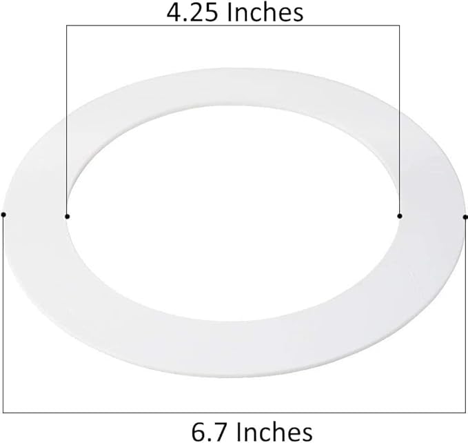 12 Pack Gloss White Goof Trim Ring for 4 Inch Recessed Can Lighting Down Light, Outer Diameter 6.7 inches, Inner Diameter 4.2 Inches