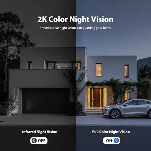 Onforu Hardwired Floodlight Camera Outdoor, 5500LM 2K HD Security Camera with Lights, Color Night Vision, Custom Motion Zones, 2-Way Audio, Built-in Siren, 2.4GHz WiFi, Compatible with Alexa, Brown