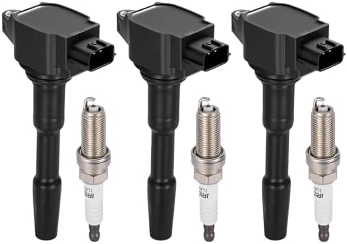 BDFHYK 3 Ignition Coil Pack UF808 and 3 Iridium Spark Plug 91121 Compatible with Smart Fortwo 2016-2017 0.9L l3 Coil for C987 2819060000