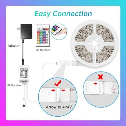 TJOY LED Lights for Bedroom 25ft, RGB Color Changing, Remote&APP Control