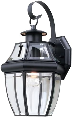 Generation Lighting Lancaster 1-Light 14-Inch Outdoor Wall Lantern in Black