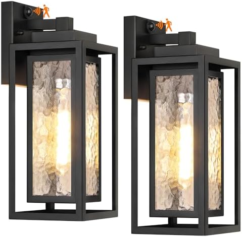15.78'' Motion Sensor Water Ripple Porch Light,Outdoor Wall Sconce Light