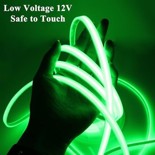 LEDENET COB LED Strip Lights Waterproof IP67 DC12V 16.4ft 480LEDs/m Green