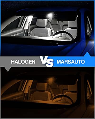 Marsauto T10 168 194 2825 LED Light Bulbs Super Bright 5SMD Exterior License Plate Lights Lamp, Car Interior Courtesy Dome Lights Map White, Pack of 10