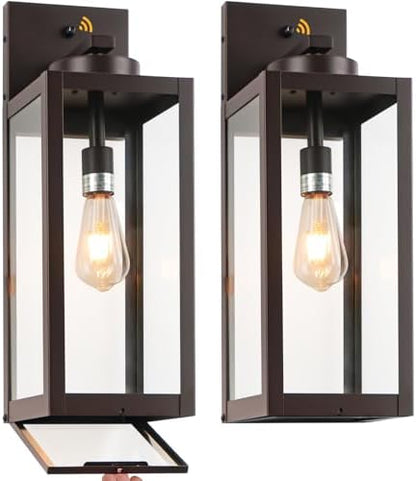 20" Oil Rubbed Bronze Dusk to Dawn Outdoor Wall Lights with Closed Bottom