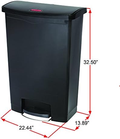 Rubbermaid Commercial Products Streamline Slim Step-On Plastic Trash Can, 24 Gallon, White, Hands-Free Garbage Can for Medical Waste in Hospitals/Lab/Emergency/Patient Rooms