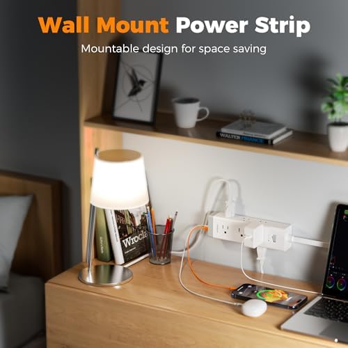 TESSAN Surge Protector Power Strip with 1050J Protection, 6 Ft, Grey