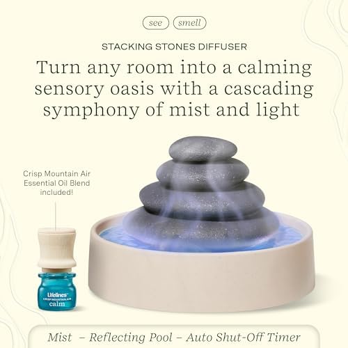 Lifelines Stacking Stones Aromatherapy Diffuser with Essential Oil Blend