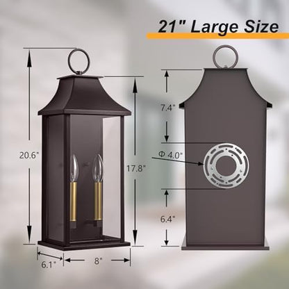 Oil Rubbed Bronze 20.6" Outdoor Wall Light, Aluminium