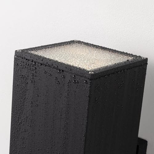 mirrea 18" Modern Outdoor Porch Light in 2 Lights, Matte Black, 1 Pack