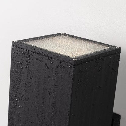 mirrea 18" Modern Outdoor Porch Light in 2 Lights, Matte Black, 1 Pack