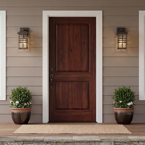 Kichler Beacon Square 14.25" Outdoor Wall Light in Olde Bronze®, 1-Light Exterior Wall Sconce with with Clear Hammered Glass, (14.25" H x 8" W), 49830OZ