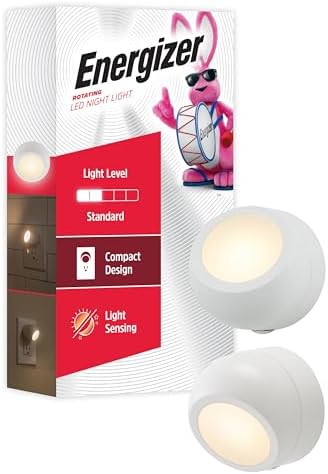 Energizer Plug in Night Light with Dusk to Dawn Sensor, 2 Pack