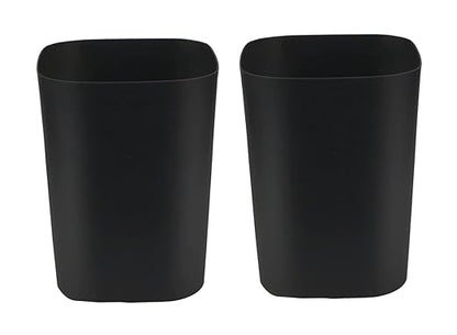 Besli 2 Gallon Small Trash Can Garbage Can Wastebasket for Bathroom Bedroom Kitchen Office (Black, 2 Pack)