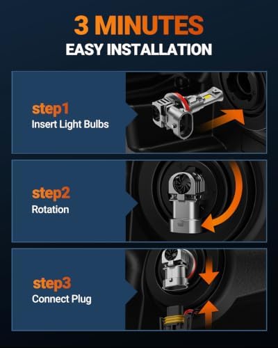 SEALIGHT 2026 9005/HB3 H11/H9/H8 LED Combo, 100000LM 900% Brighter 6500K Cool White, CANBUS Ready 3 Mins Plug-N-Play Fog Light Pack of 4