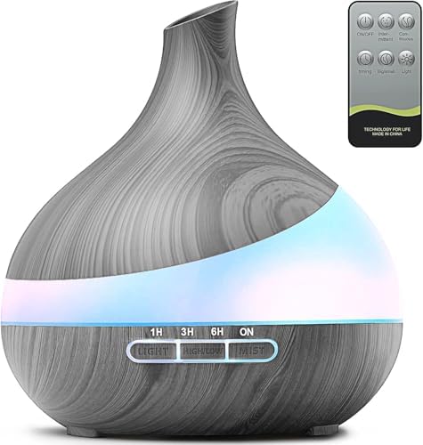 HJTHJT 500ML Essential Oil Diffuser for Home: 14 Color LED Humidifier