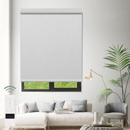 ZSHINE Motorized Blackout Roller Shades Remote Control Rechargeable(82164A)