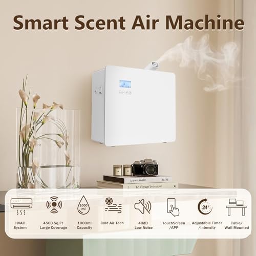 Waterless Cold Air Essential Oil Diffuser, 1000ml Smart HVAC Scent Machine