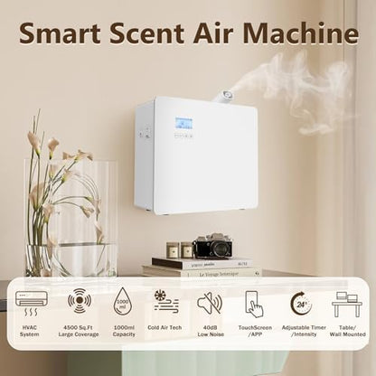 Waterless Cold Air Essential Oil Diffuser, 1000ml Smart HVAC Scent Machine