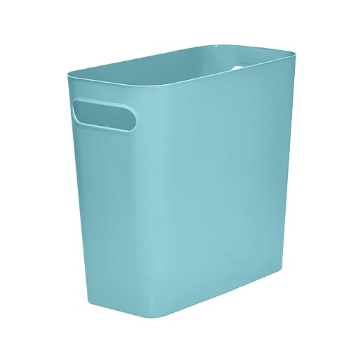 Versatile 1.8 Gallon Plastic Trash Can - The Compact Bin for Bathroom, Kitchen, or Home Office - Green