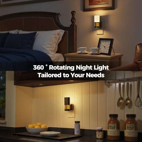 Briignite Night Lights Plug into Wall, 2 Pack Dimmable LED Night Light