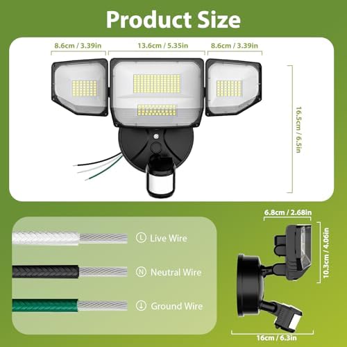 Abovizo 150W Motion Sensor Outdoor Lights, 16500LM LED Security Lights